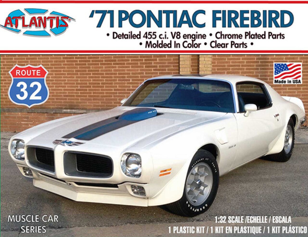 Atlantis Models 1/32 Atlantis Models 1971 Pontiac Trans Am Route 32 Car (formerly Monogram) Plastic Model